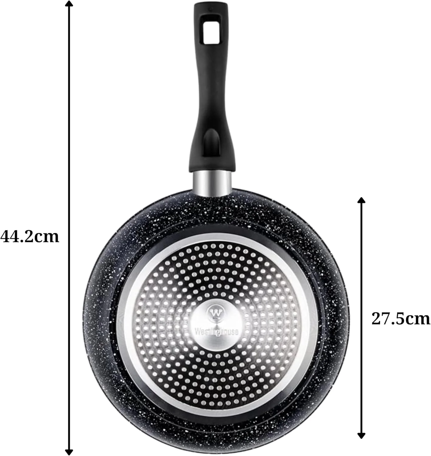 تابه سرخ کن وستینگهاوس آمریکا - 26 سانتی متر - ظروف آلومینیومی فشرده شده با 3 لایه ماربل مشکی، تابه سرخ کن نچسب سبک وزن و ممتاز برای پخت و پز سالم و توزیع یکنواخت حرارت.