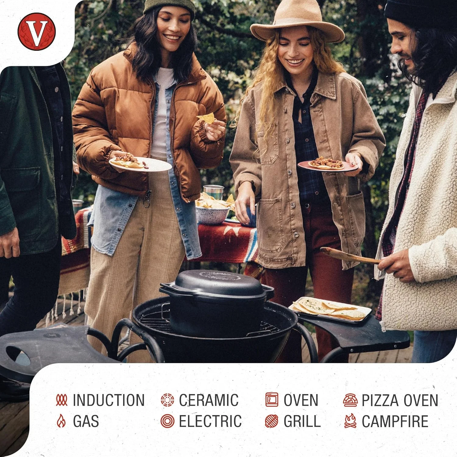 ست دو تکه قابلمه و تابه چدنی ویکتوریا 6 کوارت، ساخت کلمبیا