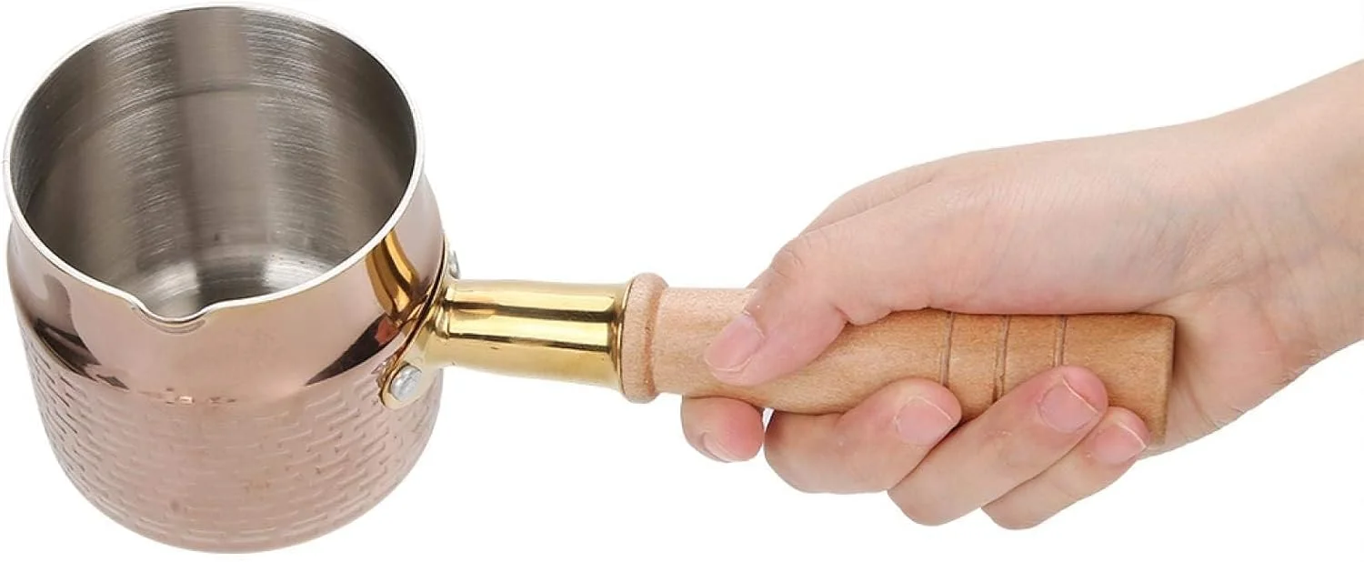 شیرجوش کوچک TERRIFI، قابلمه استیل ضد زنگ 400 میلی لیتری - ظرف کوچک برای گرم کردن کره، شیر، قهوه، چای و سوپ - مناسب برای اجاق گاز و ماشین ظرفشویی