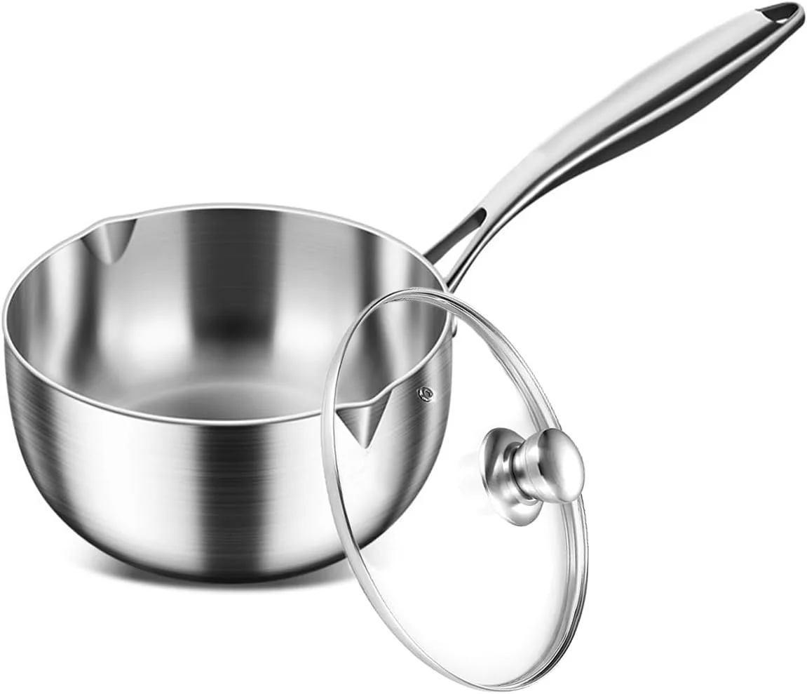 قابلمه سس استیل 316 با درب، قابلمه نچسب مناسب اجاق القایی، سایز 18 سانتی متر