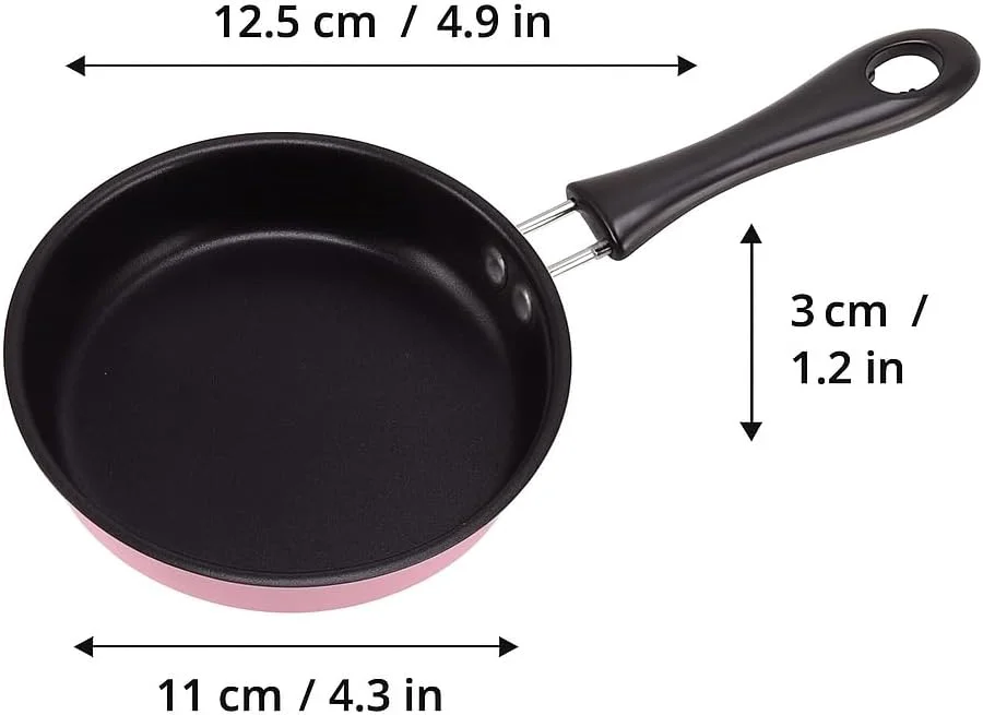 تابه کوچک استیل نچسب برای پخت و پز روغن، مناسب صبحانه و وعده های غذایی کوچک، قابلمه القایی 12 سانتی متری برای آشپزخانه منزل (#1)