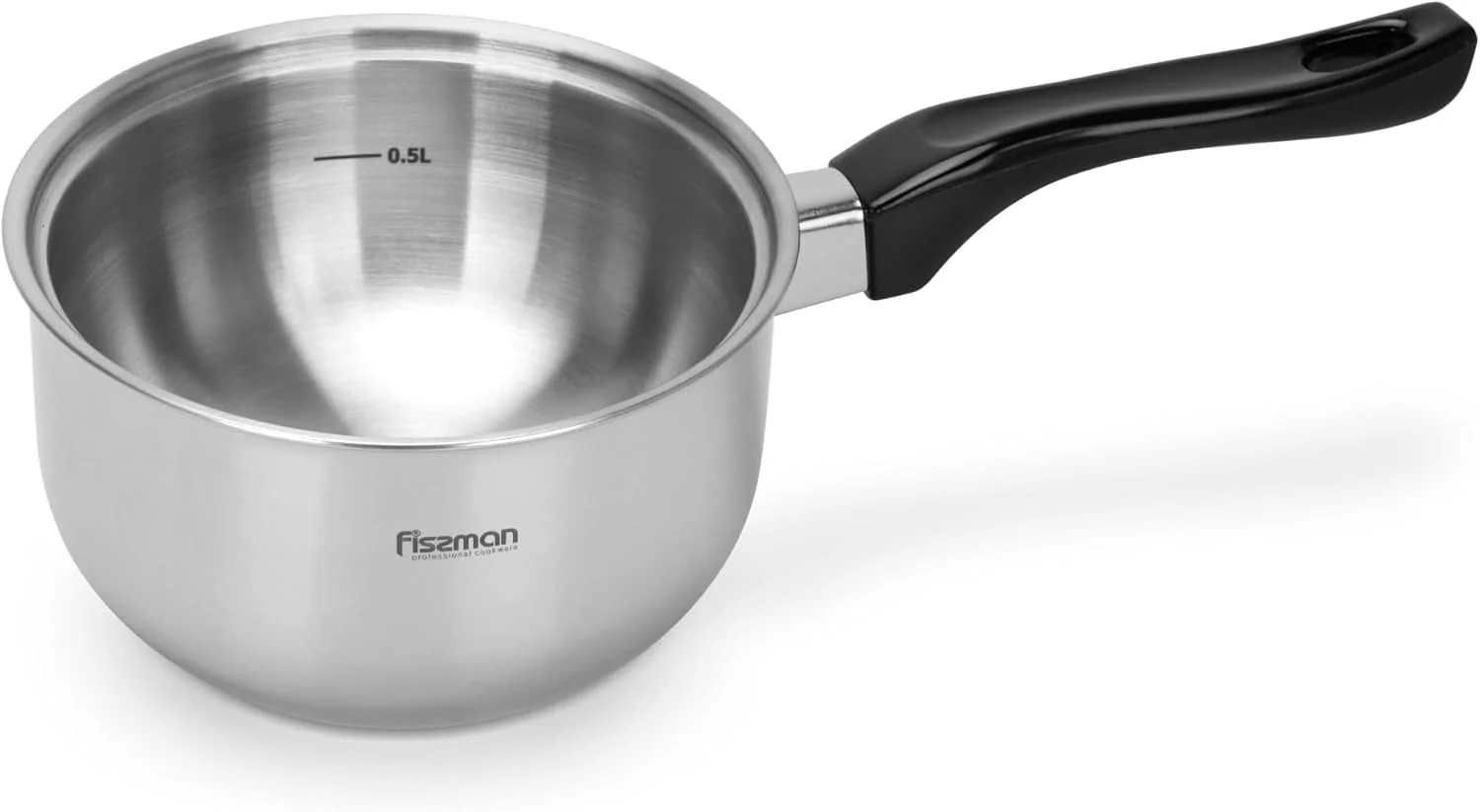 شیرجوش فیسمن ۰.۹۵ لیتری، شیرجوش دو جداره استیل ضد زنگ Bain-Marie سایز ۱۶ سانتی متر | پرداخت براق آینه ای فولاد ضد زنگ ۱۸/۱۰ INOX304 | کف القایی مناسب برای همه اجاق گازها | دسته باکالیت