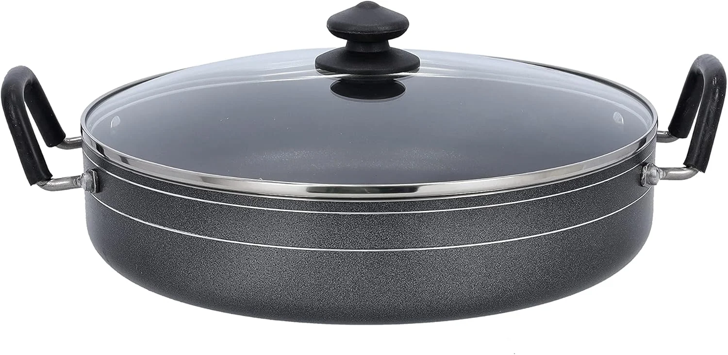 تابه وک نچسب رویال فورد سایز 32 سانتی متر به همراه درب شیشه ای، چند رنگ، مدل Rf10007