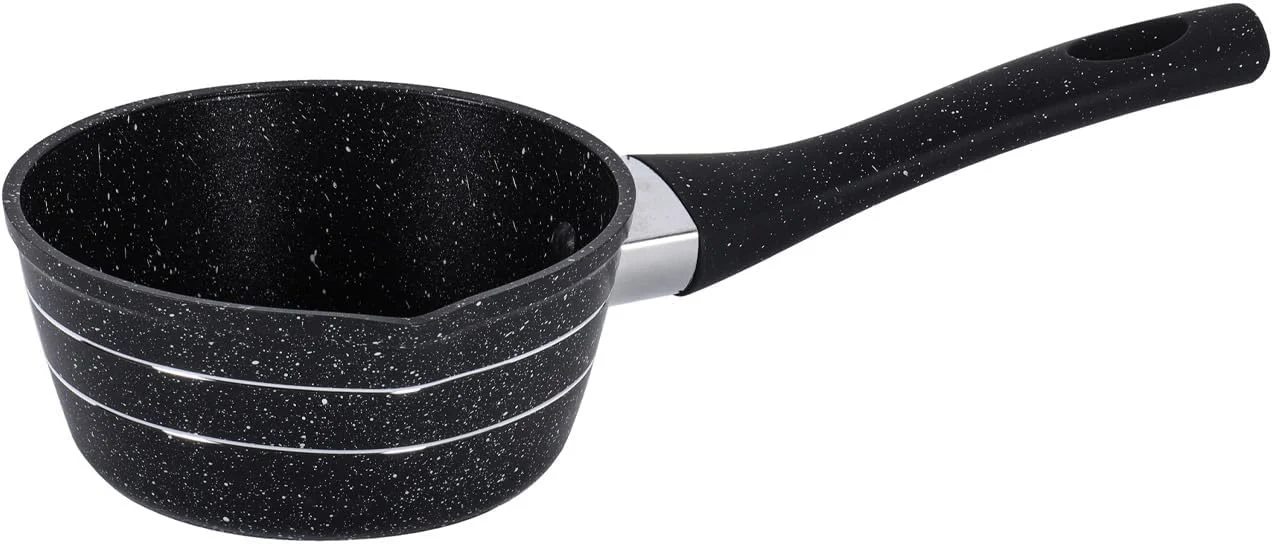 شیرجوش رویال فورد، 14 سانتی متر مدل RF11832، قابلمه کوچک چند منظوره - قابلمه سوپ با پوشش گرانیتی نچسب، تمیز کردن آسان، قابلمه القایی با دهانه خروجی، مشکی