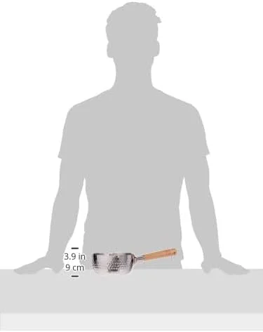 قابلمه استیل رویال فورد مدل RF12259 با طراحی شیک، بافت توری چکش‌کاری شده و دسته چوبی - سایز 16 سانتی‌متر