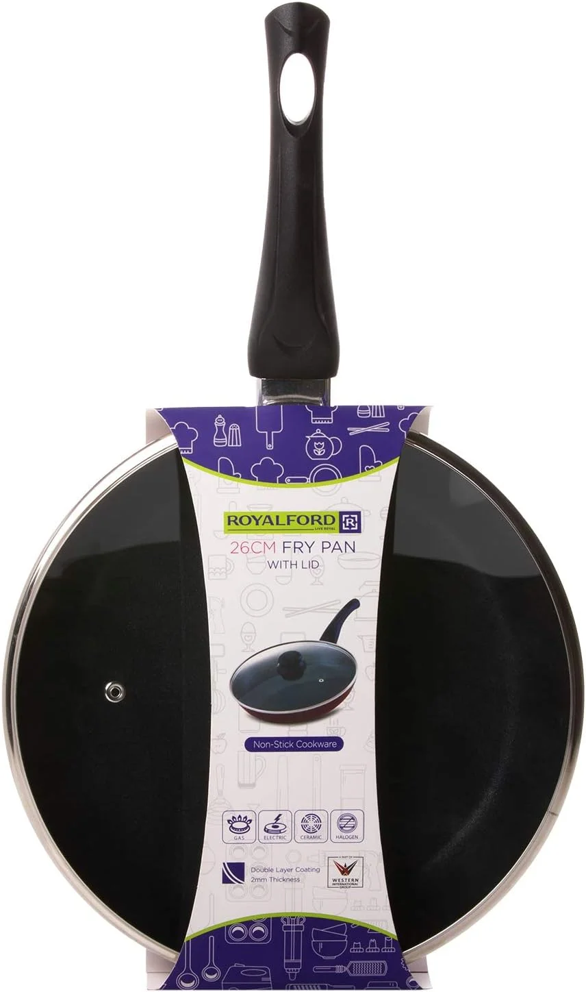 تابه نچسب رویال فورد با درب، 26 سانتی متر