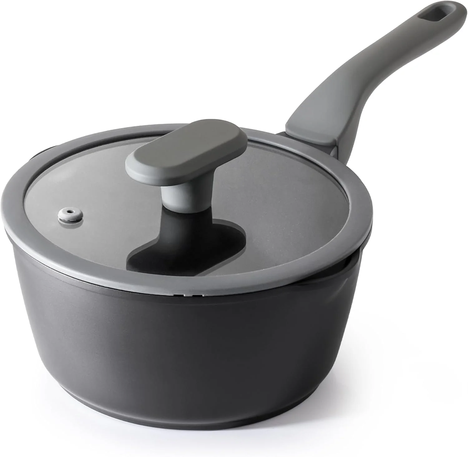 قابلمه نچسب PRICUSIS با درب، 2 کوارت، قابلمه غیر سمی با دهانه های خروجی، پوشش کامل، 100% قابل شستشو در ماشین ظرفشویی، سازگار با اجاق القایی و ایمن برای فر، بدون PTFE و PFOA، کنجد سیاه