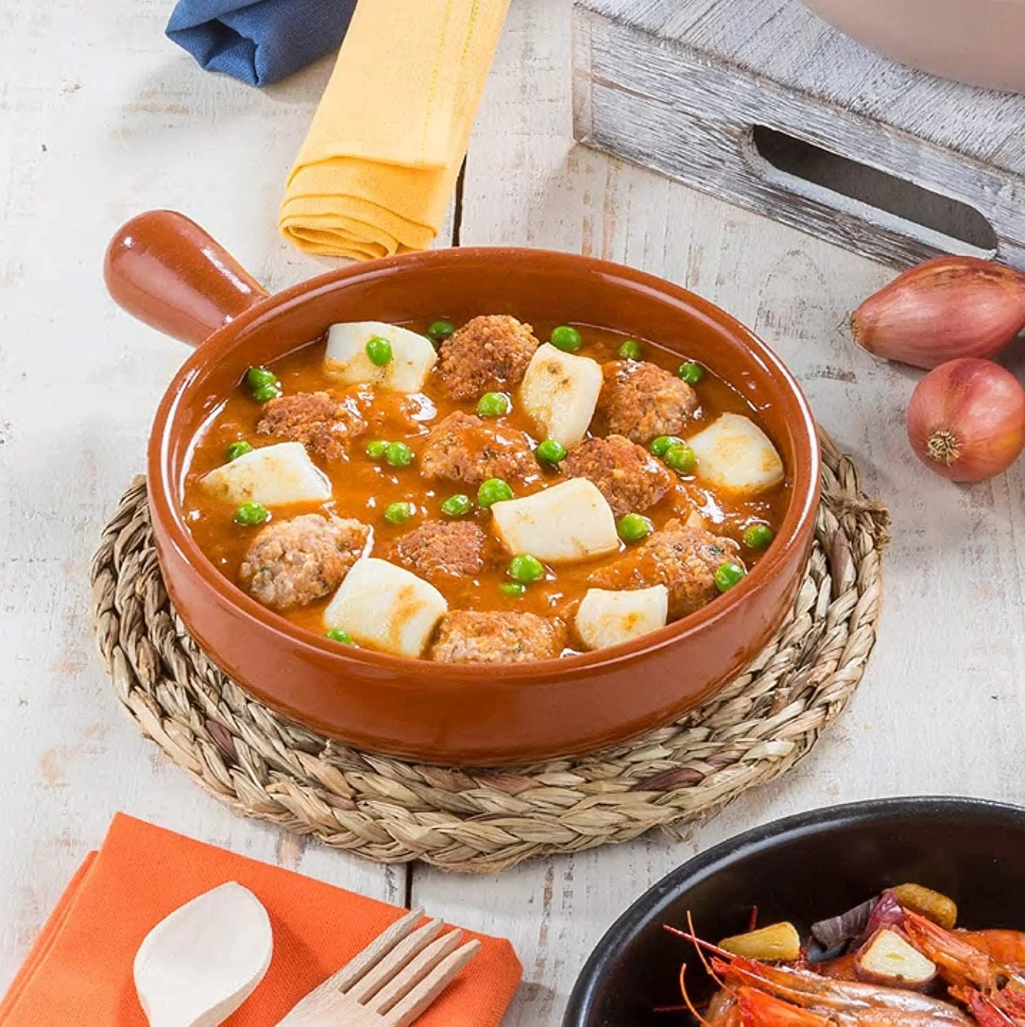 تابه گلی سرخ کردنی رگاس، تابه سنتی اسپانیایی (600 میلی لیتر - 17 سانتی متر #223، قهوه ای)