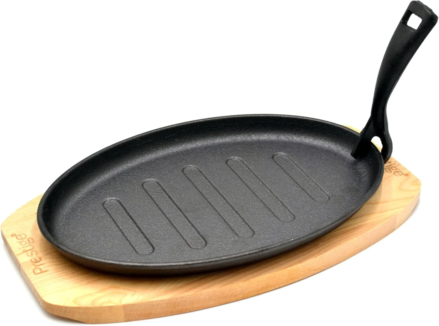 تابه چدنی ۲۶ سانتی‌متری پرستیژ به همراه زیره چوبی | تابه استیک با کیفیت و بادوام - PR50205