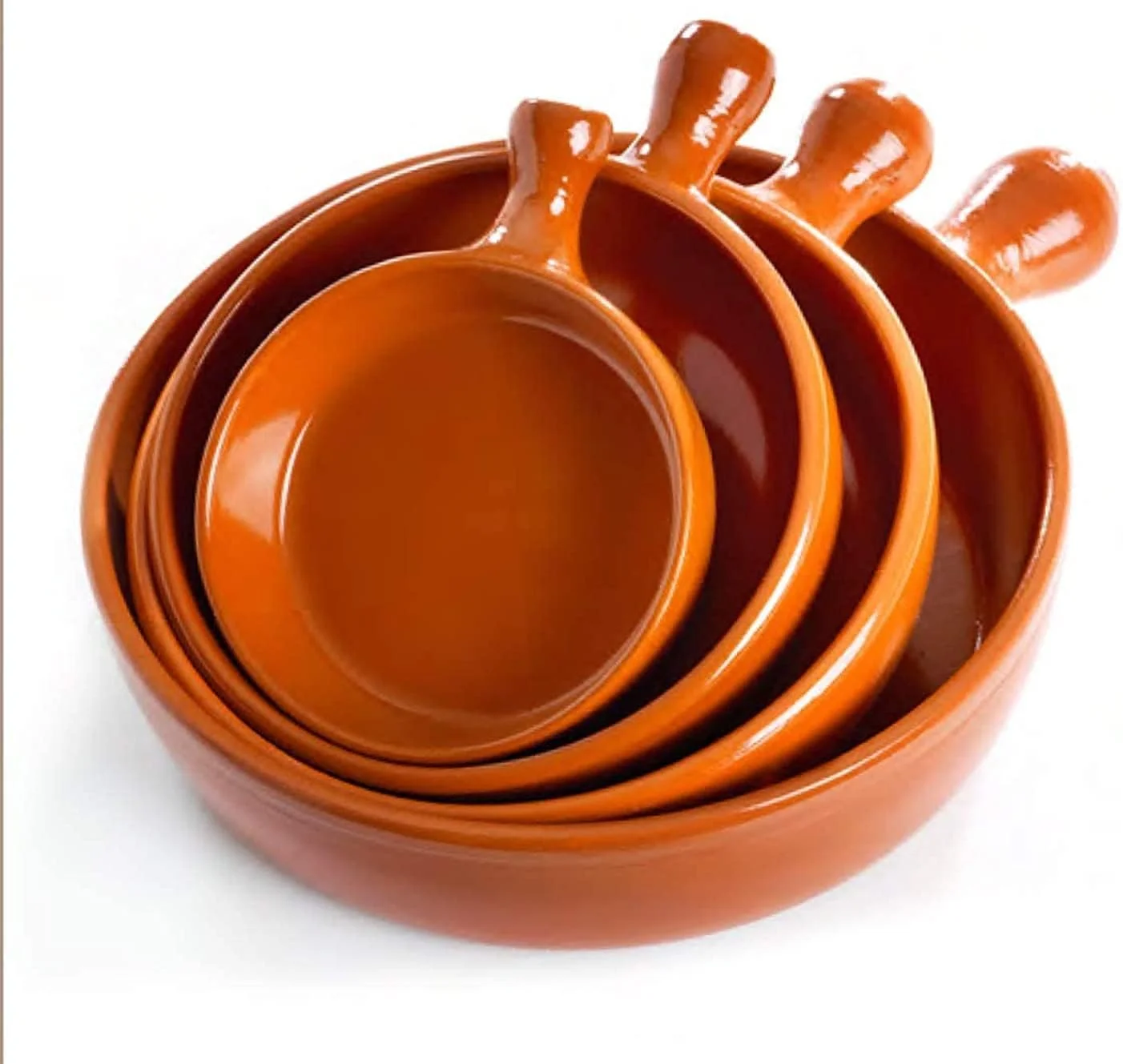 تابه گلی سرخ کردنی رگاس، تابه سنتی اسپانیایی (600 میلی لیتر - 17 سانتی متر #223، قهوه ای)