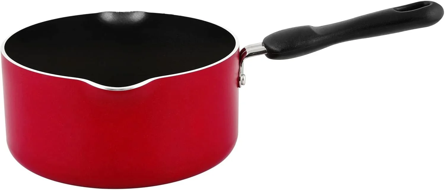 شیرجوش آلومینیومی کلاسیک پرستیژ با ظرفیت 1.4 لیتر و قطر 16 سانتی متر | سطح نچسب | دسته با طراحی ارگونومیک - قرمز