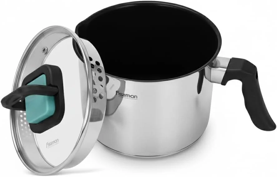 شیرجوش فیسمن 2.5 لیتری، گرم کننده شیر استیل نچسب | پوشش نچسب گربلون C2 با فناوری آلمان | استیل ضد زنگ 18/10 INOX304 با پرداخت آینه ای | دسته باکلیت | کف القایی برای همه اجاق ها