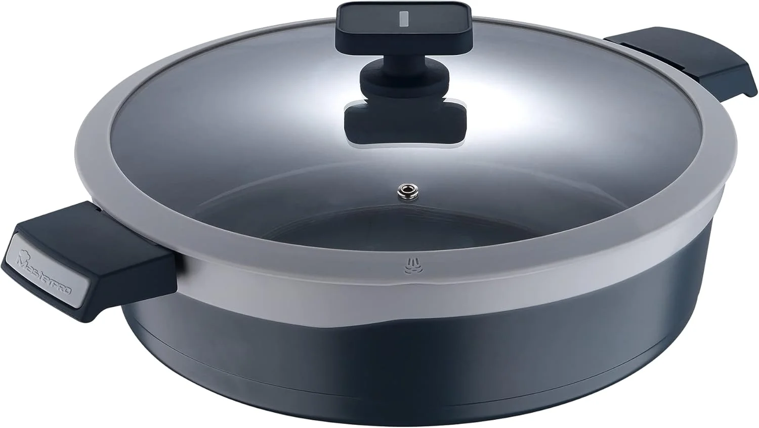تابه روزمره آلومینیومی دایکاست مسترپرو Gastro با درب، 30 سانتی متر / 4.9 لیتر، کف القایی، پوشش نچسب، Mpus14029Gry خاکستری