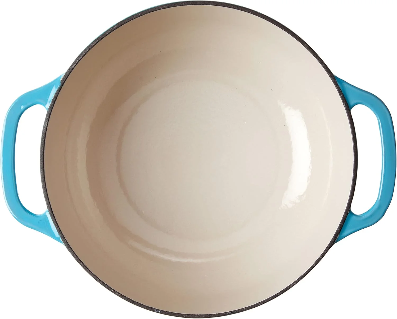 قابلمه هلندی چدنی لعاب دار لاج با درب - دسته های دوتایی - قابل استفاده در فر تا دمای 260 درجه سانتیگراد یا روی اجاق گاز - مناسب برای مزه دار کردن، پخت و پز، پخت، نگهداری در یخچال و سرو - آبی گل ذرت