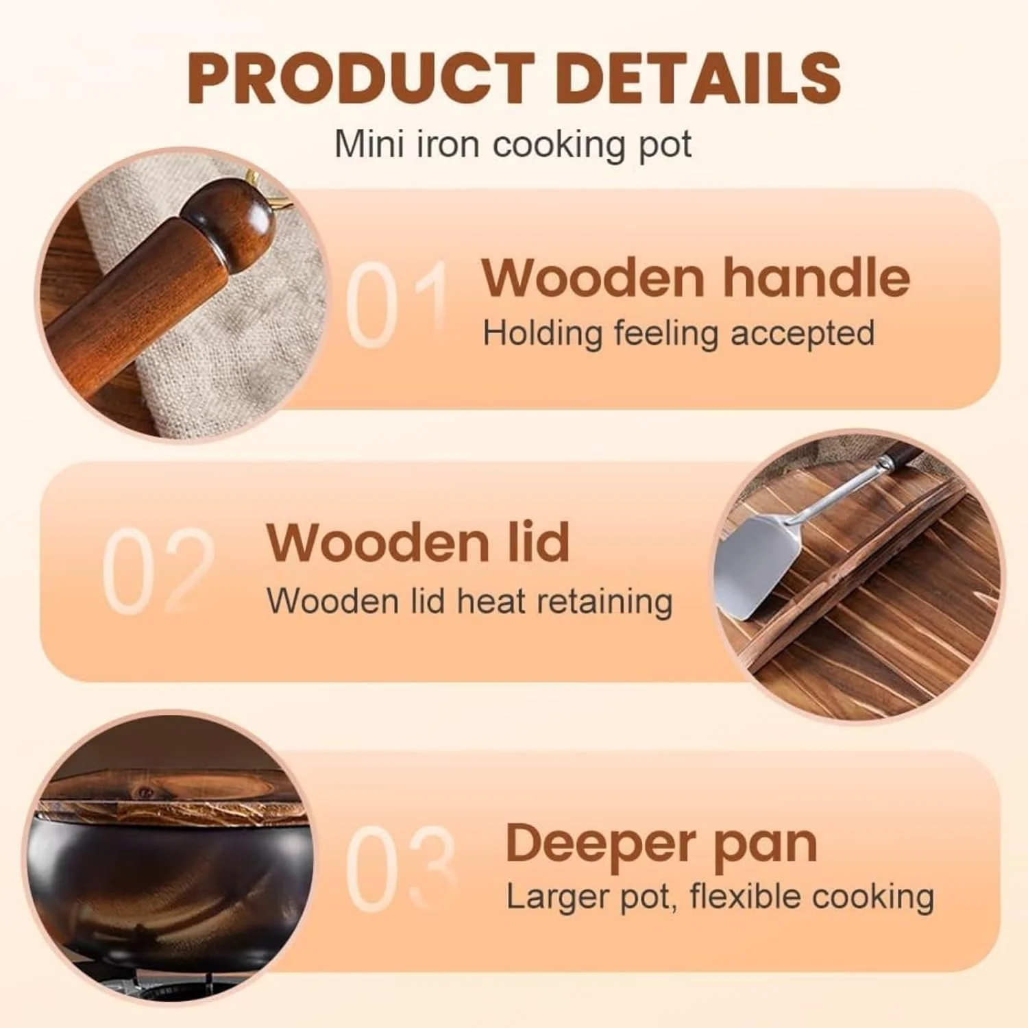 تابه چدنی ژاپنی، تابه سرخ کردنی نچسب، قابلمه ضخیم چدنی بدون پوشش، پهن و گرد، بادوام و ضد زنگ برای اجاق های برقی، القایی و گازی، مناسب برای پخت و پز خانگی