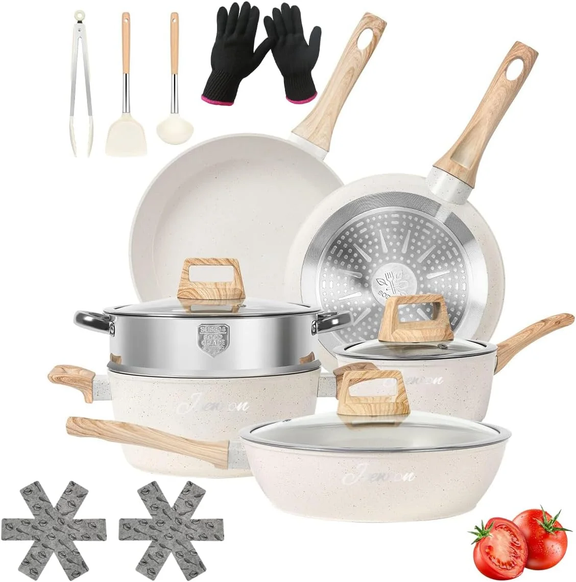 ست ظروف پخت و پز ۱۴ پارچه گرانیتی، ست قابلمه و تابه نچسب آشپزخانه، شامل تابه سرخ کن، قابلمه، بخارپز، ست ظروف پخت و پز، قابل استفاده در فر، لوازم ضروری آشپزخانه ست ظروف پخت و پز ۱۴ پارچه گرانیتی، ست قابلمه و تابه نچسب آشپزخانه، شامل تابه سرخ کن، قابلمه، بخارپز، ست ظروف پخت و پز، قابل استفاده در فر، لوازم ضروری آشپزخانه