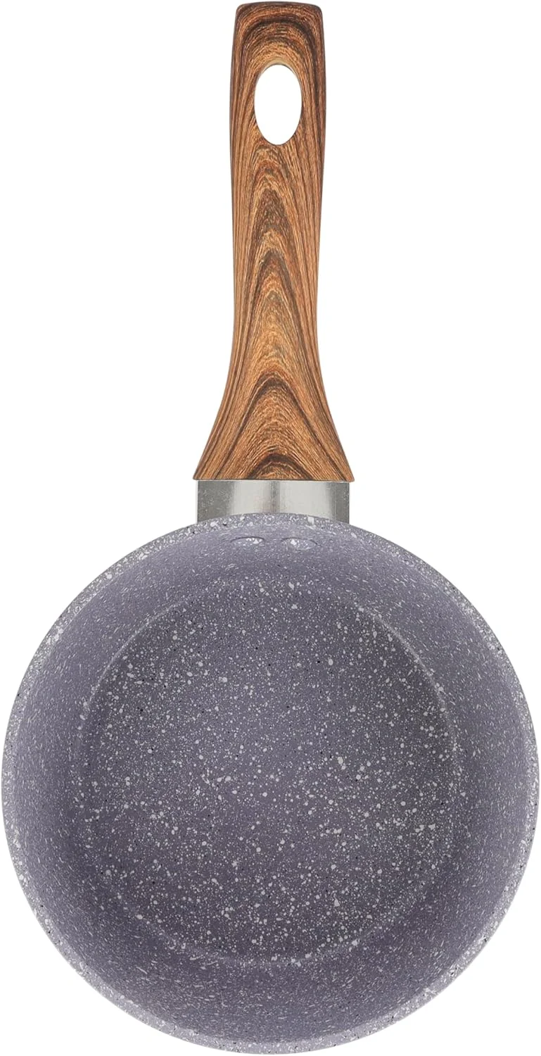 Delcasa DC3332 قابلمه ضروری با درب شیشه ای، سایز 18 سانتی متر، خاکستری