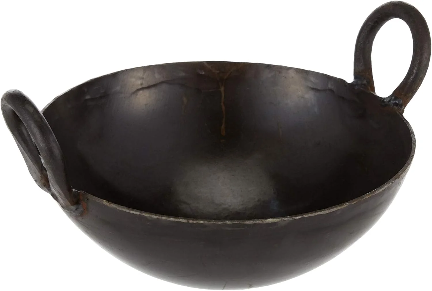 ظرف پخت و پز کادای آهنی راج با دسته دوتایی، 20.5 سانتی متر، مشکی، IK0008، کادای جلبی، تابه سرخ کردنی، ووک