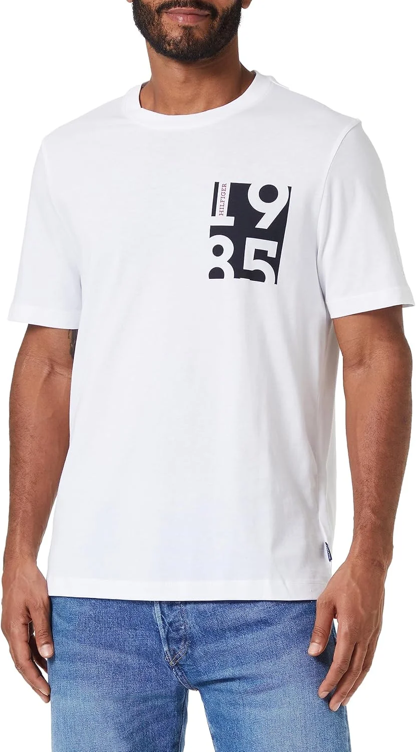 تی شرت مردانه طرح چاپی سینه تامی هیلفیگر آستین کوتاه