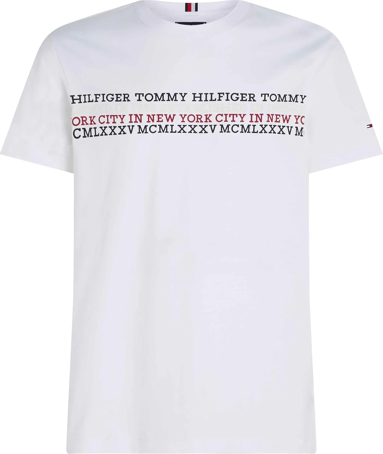 تی شرت آستین کوتاه مردانه تامی هیلفیگر با راه راه در مرکز سینه