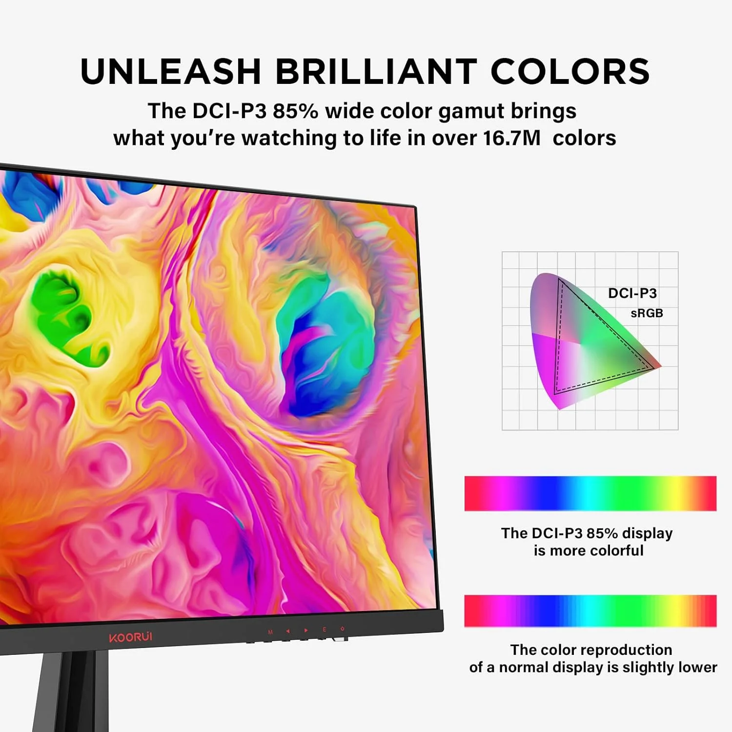 مانیتور کامپیوتر ۲۴ اینچی KOORUI - مانیتور گیمینگ FHD 1080P با نرخ نوسازی ۱۶۵ هرتز VA با زمان پاسخگویی ۱ میلیثانیه، فناوری AdaptiveSync، مانیتور LED فوقالعاده باریک، HDMI X2 / DP، سازگار با VESA، قابلیت تنظیم شیب، محافظت از چشم - 24E4 - مشکی مانیتور کامپیوتر ۲۴ اینچی KOORUI - مانیتور گیمینگ FHD 1080P با نرخ نوسازی ۱۶۵ هرتز VA با زمان پاسخگویی ۱ میلیثانیه، فناوری AdaptiveSync، مانیتور LED فوقالعاده باریک، HDMI X2 / DP، سازگار با VESA، قابلیت تنظیم شیب، محافظت از چشم - 24E4 - مشکی