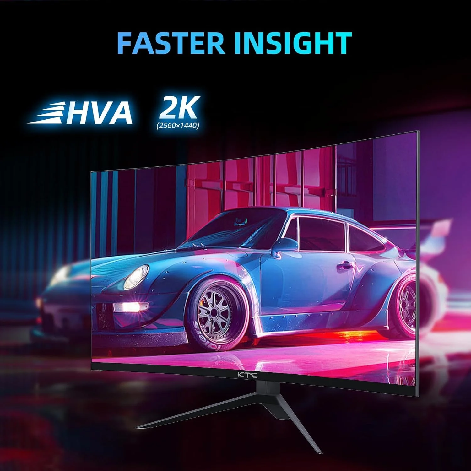 مانیتور گیمینگ خمیده 27 اینچی KTC با نرخ تازه‌سازی 180 هرتز، WQHD، کیفیت 2K (2560x1440P)، نمایشگر 1500R HVA، FreeSync Premium، HDR، پوشش 120% sRGB، دارای پورت‌های DisplayPort/HDMI/USB Vesa، مانیتور کامپیوتر برای گیمرها