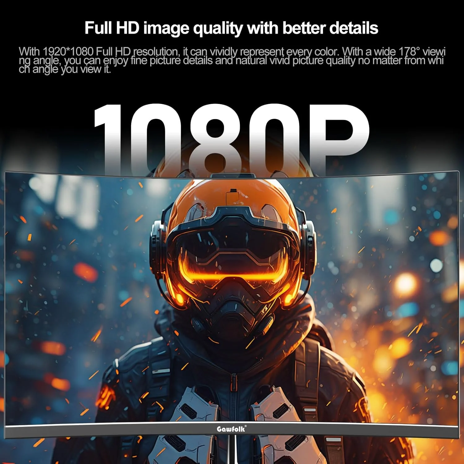 مانیتور خمیده 24.5 اینچی گیمینگ گاوفولک FHD 120Hz، مانیتور کامپیوتر VA 3000R با پوشش 98% sRGB و صفحه نمایش بدون پرش، مناسب برای خانه، دفتر و نظارت (بلندگوی داخلی) مانیتور خمیده 24.5 اینچی گیمینگ گاوفولک FHD 120Hz، مانیتور کامپیوتر VA 3000R با پوشش 98% sRGB و صفحه نمایش بدون پرش، مناسب برای خانه، دفتر و نظارت (بلندگوی داخلی)