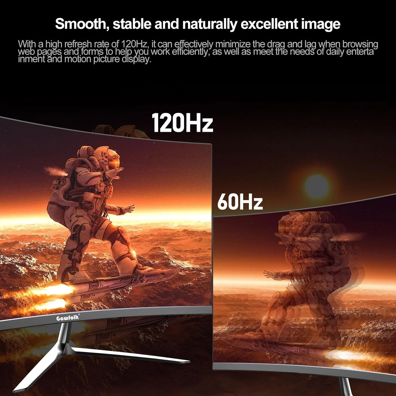 مانیتور خمیده 24.5 اینچی گیمینگ گاوفولک FHD 120Hz، مانیتور کامپیوتر VA 3000R با پوشش 98% sRGB و صفحه نمایش بدون پرش، مناسب برای خانه، دفتر و نظارت (بلندگوی داخلی) مانیتور خمیده 24.5 اینچی گیمینگ گاوفولک FHD 120Hz، مانیتور کامپیوتر VA 3000R با پوشش 98% sRGB و صفحه نمایش بدون پرش، مناسب برای خانه، دفتر و نظارت (بلندگوی داخلی)