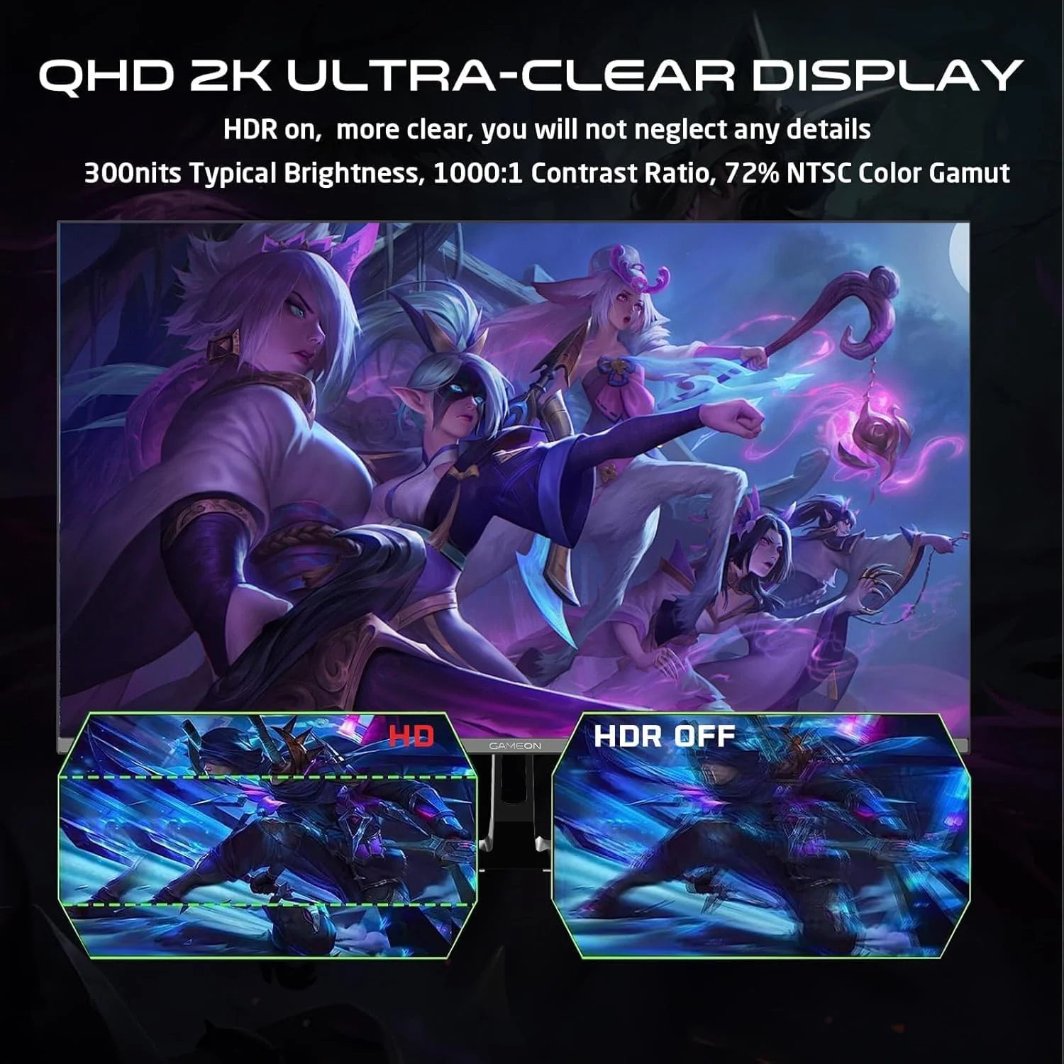 مانیتور گیمینگ 2K جدید گیمآن مدل GOPS27QHD180IPS، پنل QHD IPS، نرخ تازهسازی 180 هرتز، زمان پاسخگویی 0.5 میلیثانیه، HDMI 2.1، G-Sync و FreeSync، HDR، مناسب کنسول مانیتور گیمینگ 2K جدید گیمآن مدل GOPS27QHD180IPS، پنل QHD IPS، نرخ تازهسازی 180 هرتز، زمان پاسخگویی 0.5 میلیثانیه، HDMI 2.1، G-Sync و FreeSync، HDR، مناسب کنسول