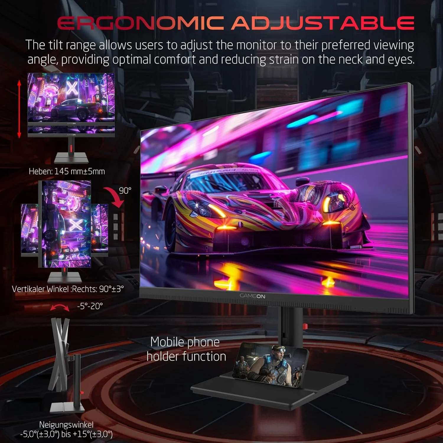 مانیتور گیمینگ 27 اینچی مشکی گیم‌آن مدل GOML27QHD240IPS Midnight Signature، رزولوشن 2560x1440p 2K QHD Fast IPS، نرخ تازه‌سازی 240 هرتز، پاسخ‌دهی فوق‌العاده سریع، HDMI 2.1، FreeSync/G-Sync، Crosshair، HDR، PS5، پشتیبانی از VRR.