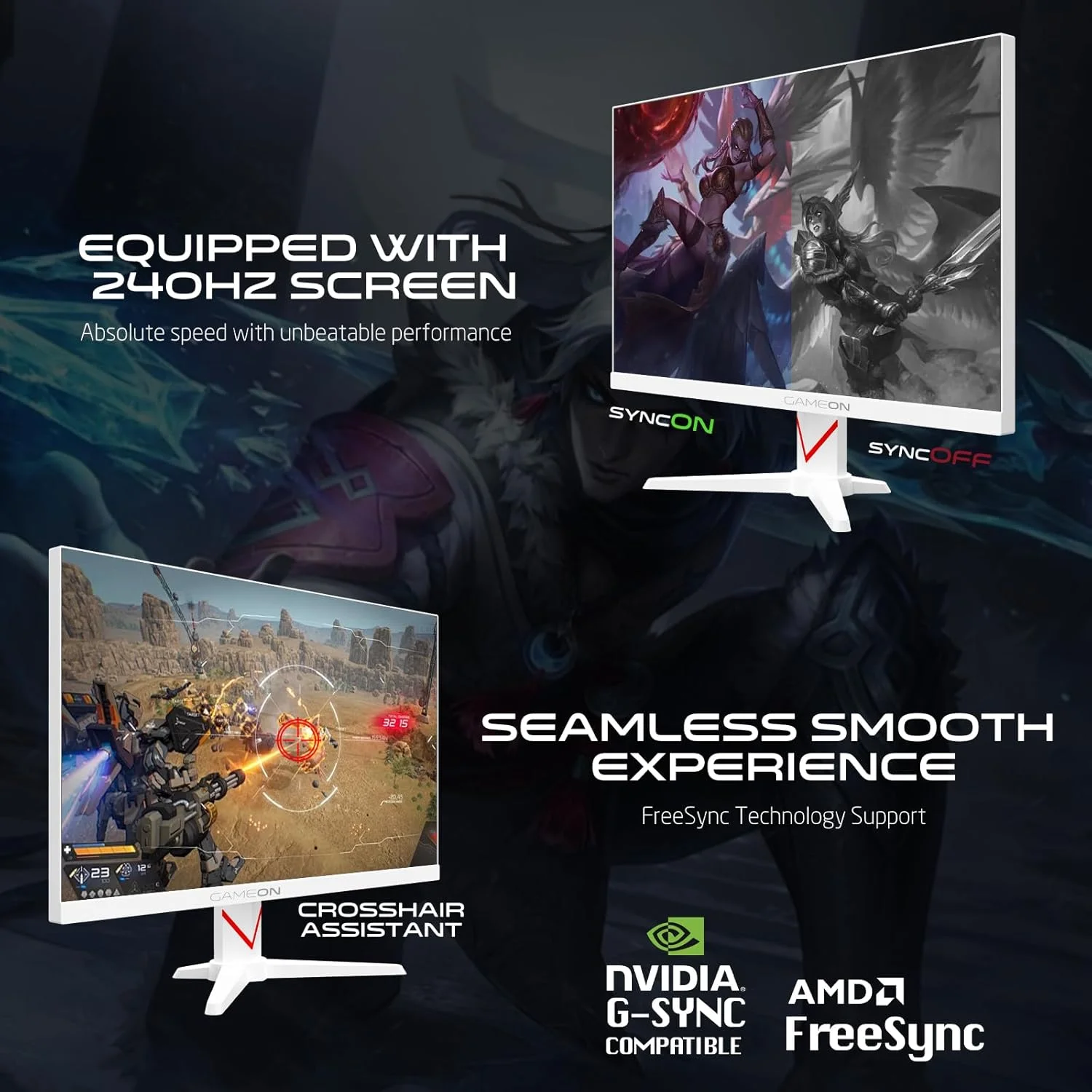 مانیتور گیمینگ 27 اینچی سفید رنگ گیمون مدل GOAD27QHD240IPS از سری Dominator، رزولوشن QHD 2560x1440، نرخ نوسازی 240 هرتز (اورکلاک)، زمان پاسخگویی 0.5 میلیثانیه، پنل Fast IPS، HDR400، FreeSync/G-Sync، HDMI 2.1، سازگار با کنسول مانیتور گیمینگ 27 اینچی سفید رنگ گیمون مدل GOAD27QHD240IPS از سری Dominator، رزولوشن QHD 2560x1440، نرخ نوسازی 240 هرتز (اورکلاک)، زمان پاسخگویی 0.5 میلیثانیه، پنل Fast IPS، HDR400، FreeSync/G-Sync، HDMI 2.1، سازگار با کنسول