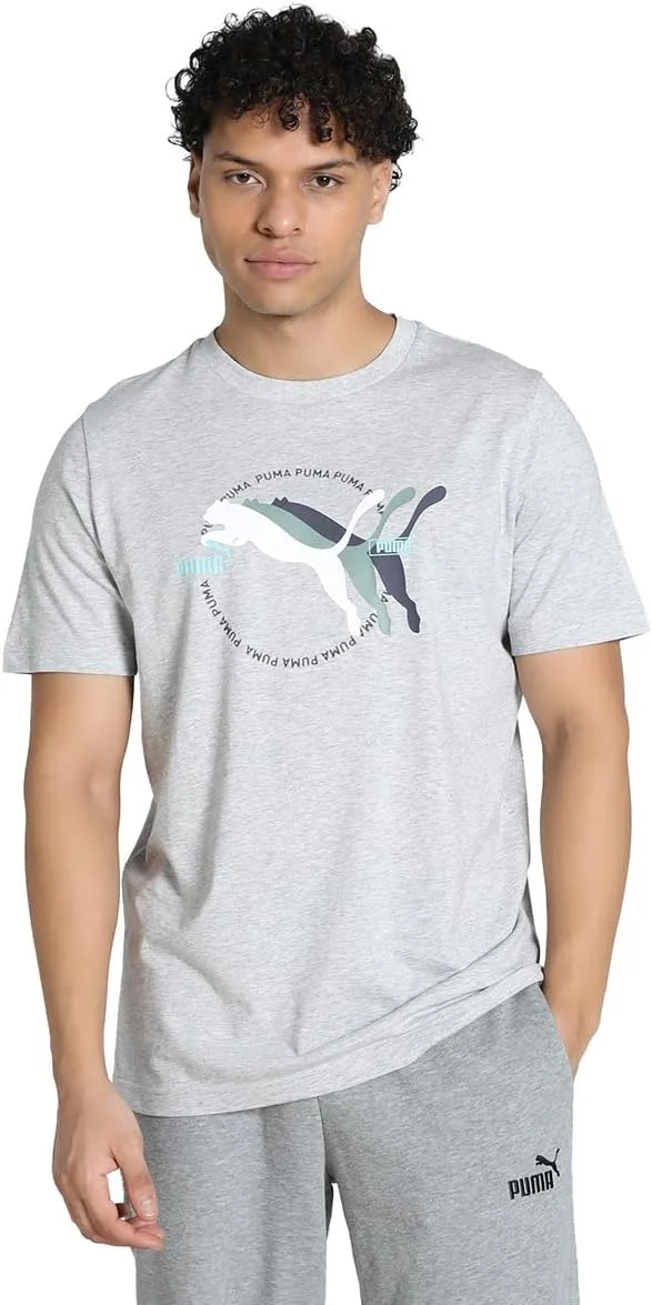 تی شرت مردانه پوما گرافیکی با لوگوی چند گربه ای مدل اسپرت استایل