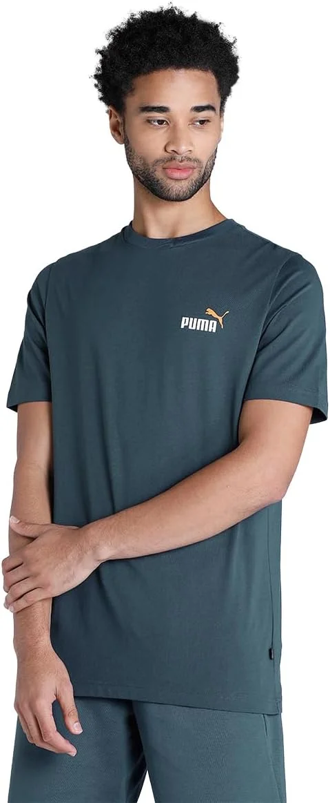 تی شرت یقه گرد پوما مدل Ess+2 با لوگوی کوچک - سرمه ای تیره