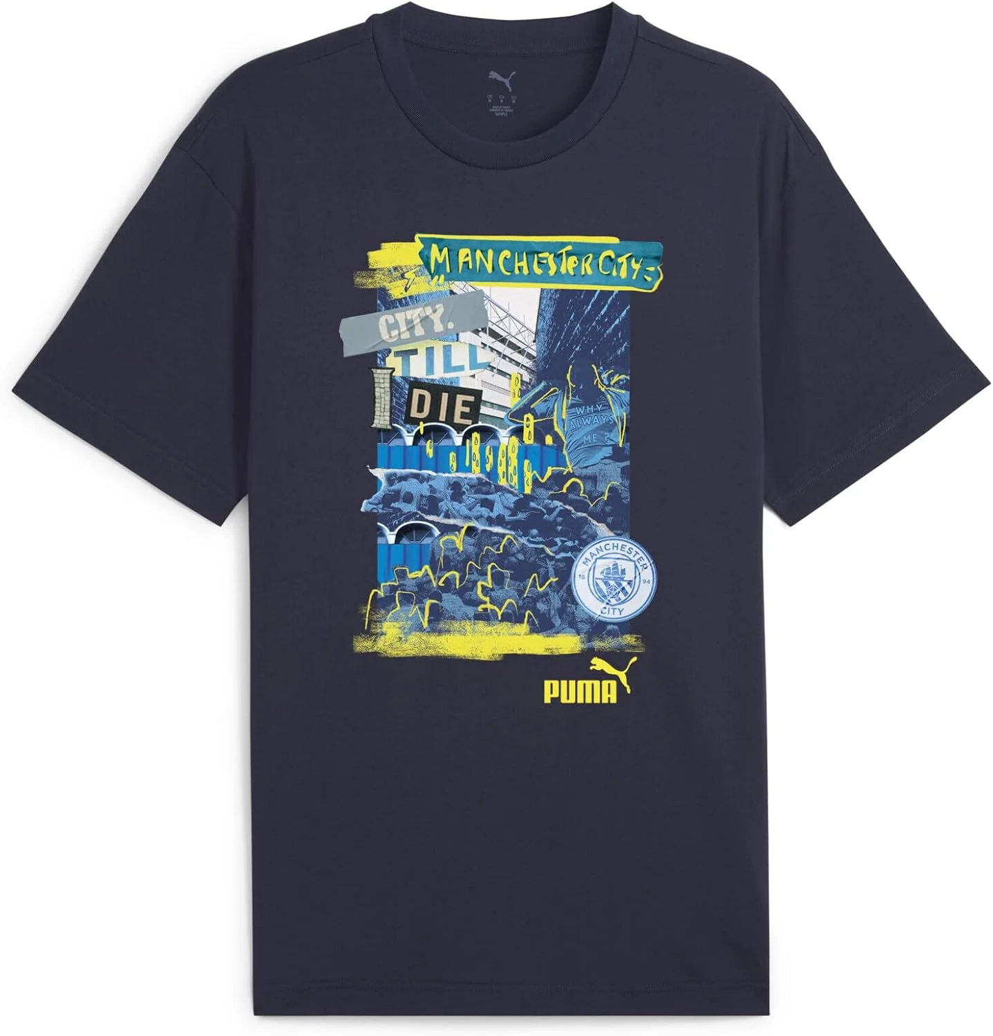 تی‌شرت مردانه پوما منچستر سیتی مدل ftblNRGY+ مشکی