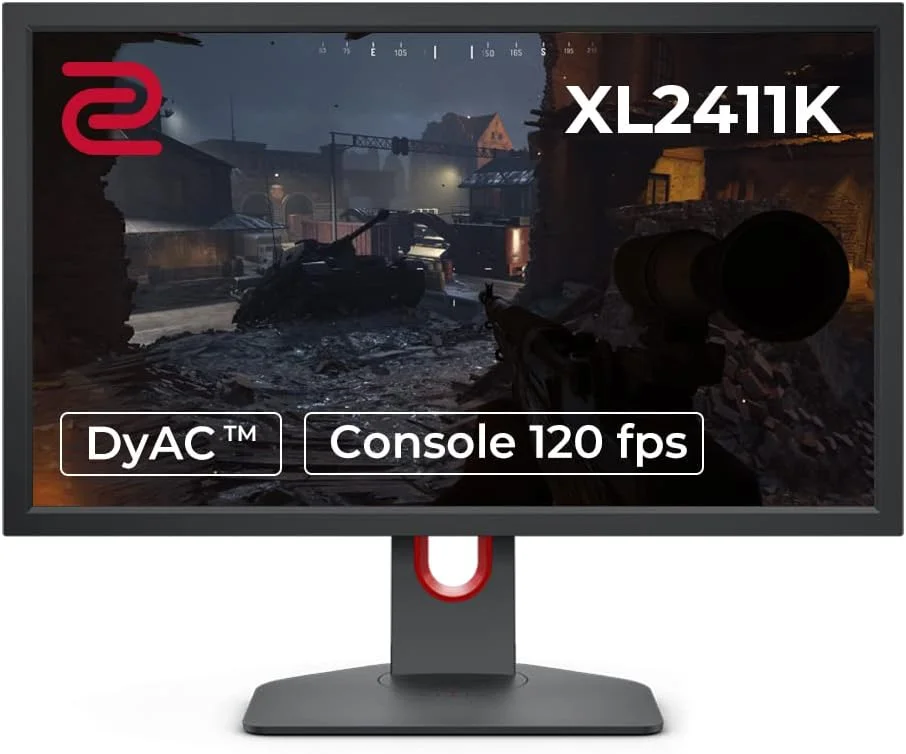 مانیتور گیمینگ ۲۴ اینچی BenQ Zowie XL2411K با نرخ نوسازی ۱۴۴ هرتز، زمان پاسخگویی ۱ میلی‌ثانیه، کیفیت FHD، قابلیت تنظیم ارتفاع، دارای پورت‌های DP و HDMI، فناوری DyAc برای کنترل پس‌زدگی، Black eQualizer و Color Vibrance، سازگار با نرخ نوسازی ۱۲۰ هرتز برای PS5 و Xbox Series X
