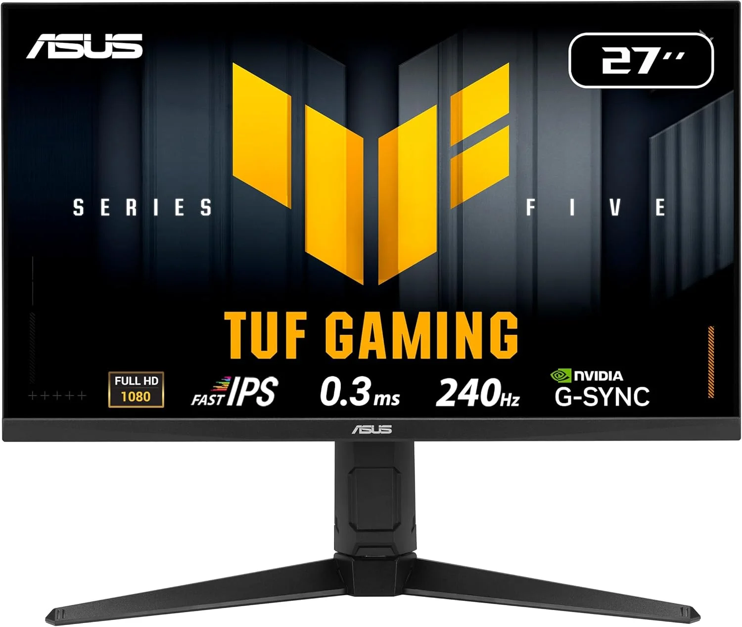مانیتور گیمینگ 27 اینچی ASUS TUF Gaming Series 5 VG279QML5A: پنل Fast-IPS فول اچ دی، 240 هرتز، 0.3 میلی‌ثانیه، سازگار با AMD FreeSync™ Premium، ELMB SYNC، پوشش 99% sRGB، قابلیت تنظیم ارتفاع - مشکی