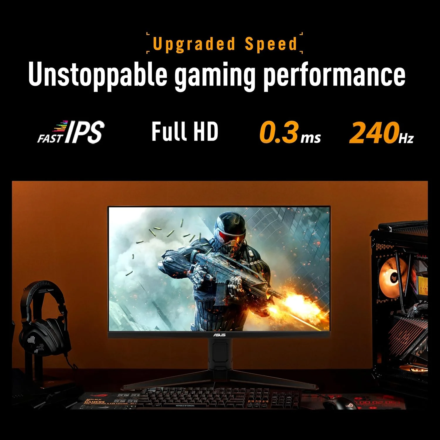 مانیتور گیمینگ 27 اینچی ASUS TUF Gaming Series 5 VG279QML5A: پنل Fast-IPS فول اچ دی، 240 هرتز، 0.3 میلیثانیه، سازگار با AMD FreeSync™ Premium، ELMB SYNC، پوشش 99% sRGB، قابلیت تنظیم ارتفاع - مشکی مانیتور گیمینگ 27 اینچی ASUS TUF Gaming Series 5 VG279QML5A: پنل Fast-IPS فول اچ دی، 240 هرتز، 0.3 میلیثانیه، سازگار با AMD FreeSync™ Premium، ELMB SYNC، پوشش 99% sRGB، قابلیت تنظیم ارتفاع - مشکی