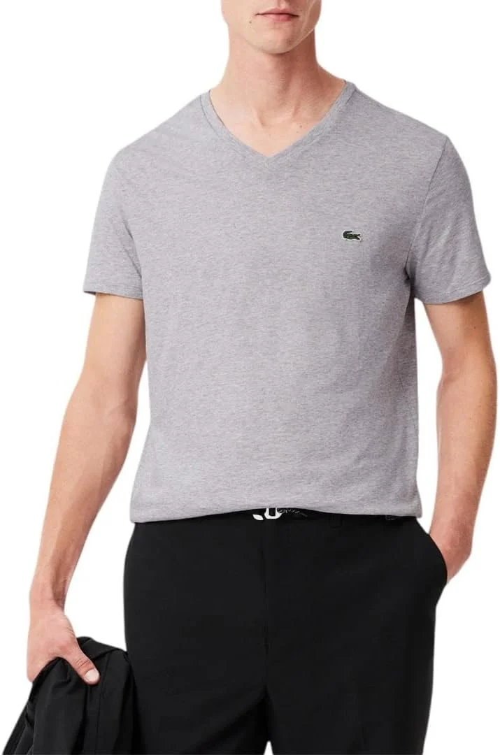 تی شرت آستین کوتاه یقه هفت مردانه لاکوست، تهیه شده از پنبه پیما