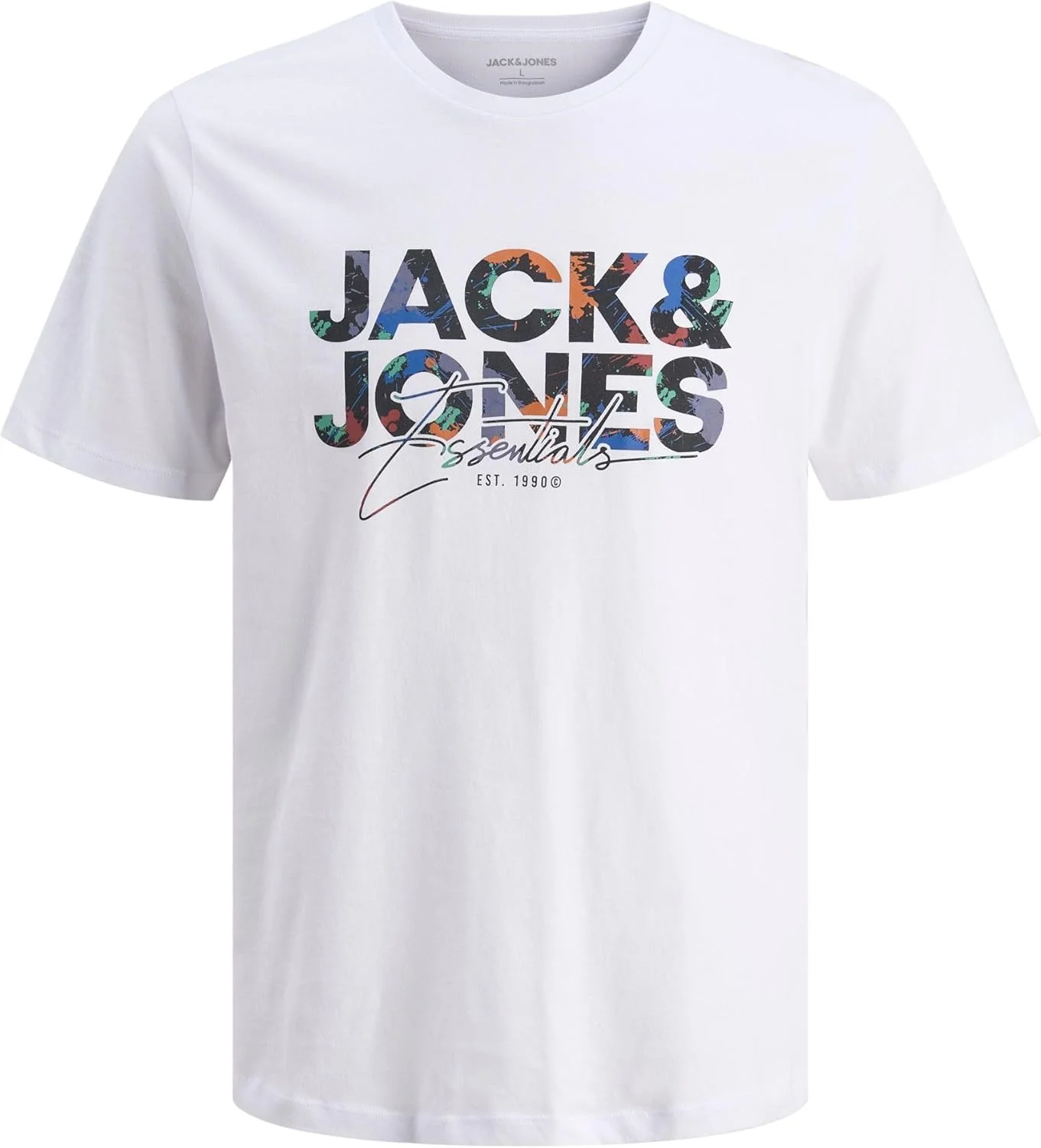 تی شرت آستین کوتاه یقه گرد مردانه جک اند جونز مدل Jjgeplas (تک عددی)