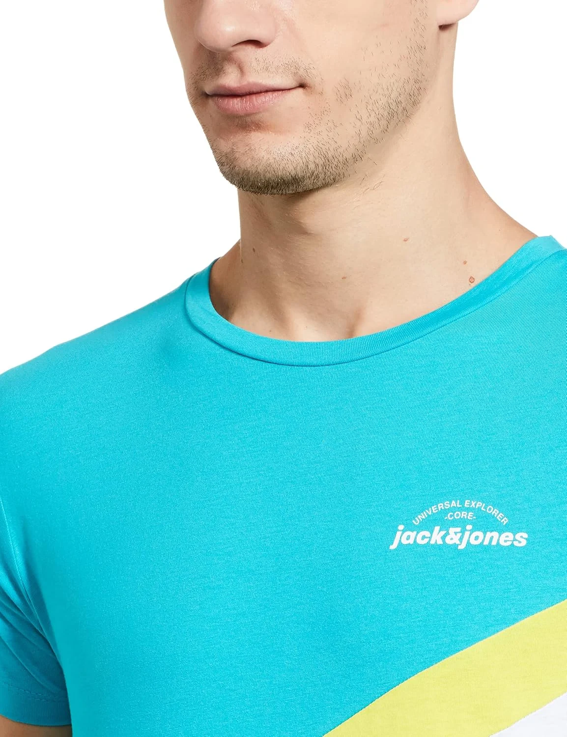 تی شرت مردانه اسلیم جک اند جونز (250345002_آبی طاووسی مدیوم)