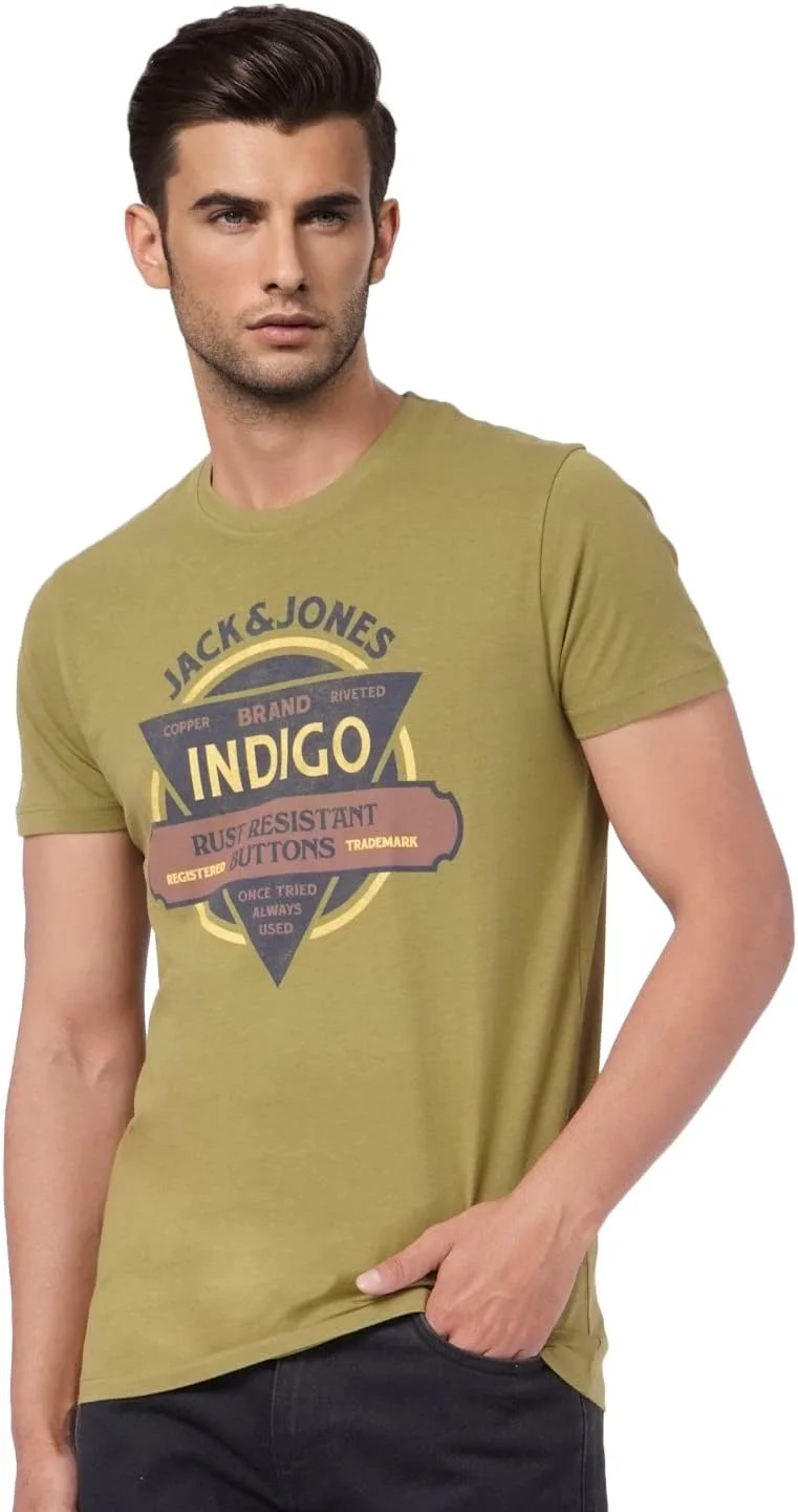 تی شرت مردانه اسلیم فیت طرح دار جک اند جونز