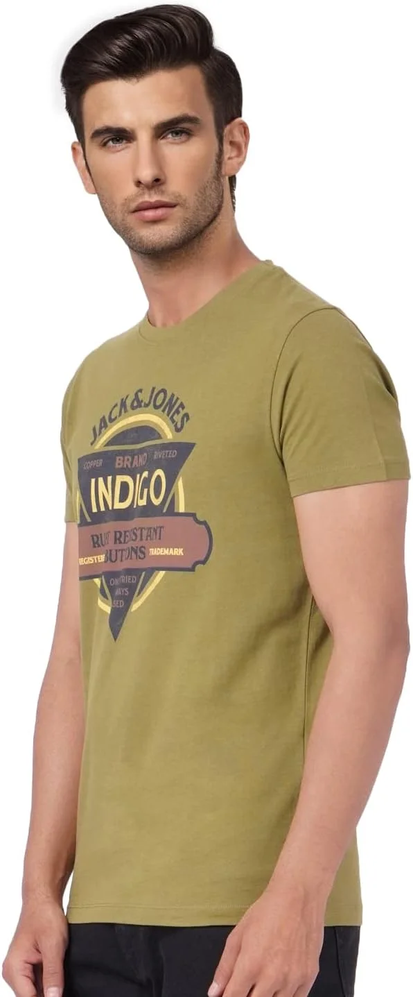 تی شرت مردانه اسلیم فیت طرح دار جک اند جونز