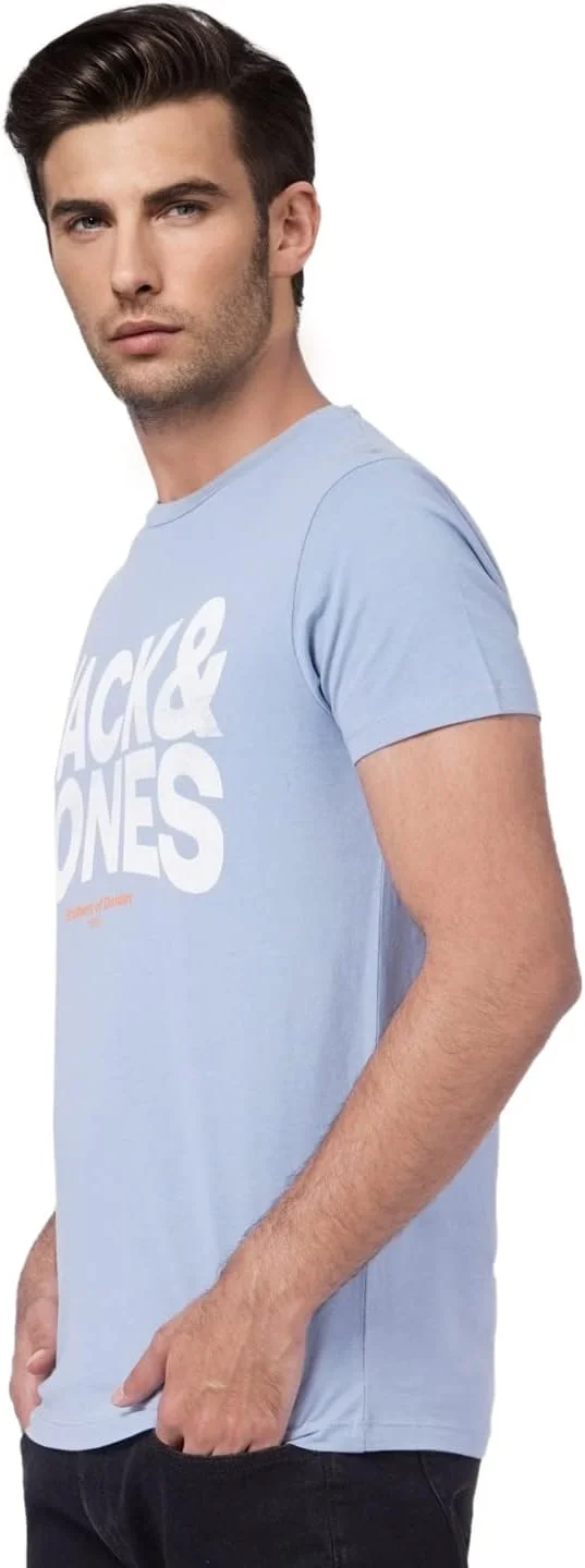 تی شرت مردانه اسلیم جک اند جونز مدل 12213655 - جین محو شده، سایز S، 40