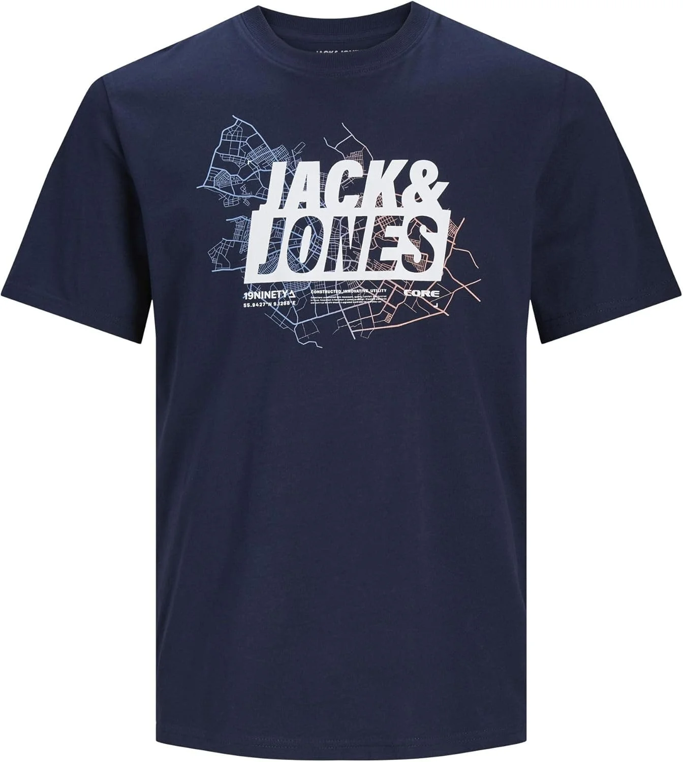 تی شرت مردانه جک اند جونز طرح نقشه