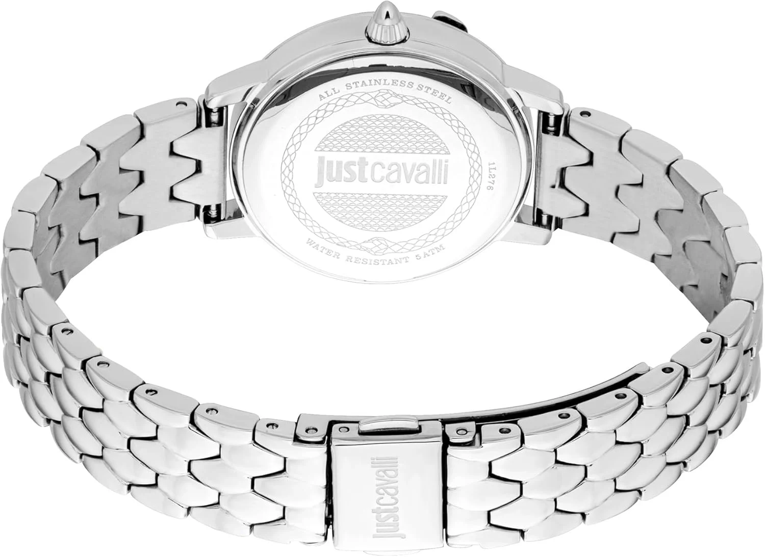 ساعت مچی آنالوگ زنانه جاست کاوالی با طرح مار کبری، صفحه گرد، قطر 30 میلی متر، نقره ای خاکستری