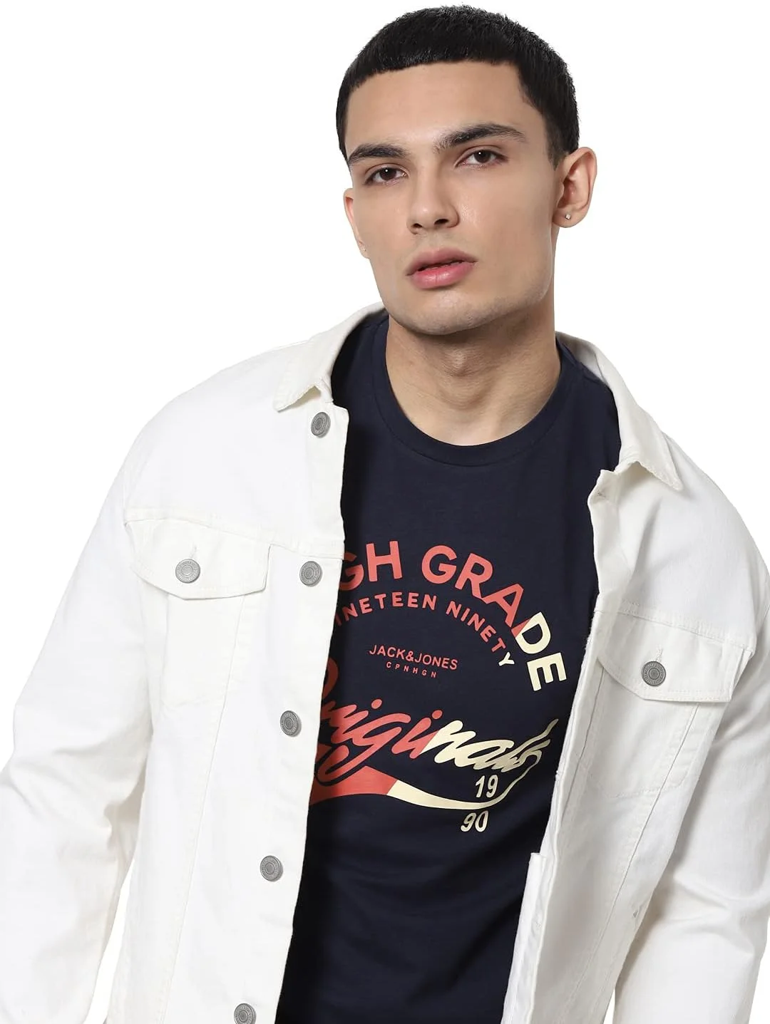 Jack & Jones Men Slim Fit Blue T-Shirt