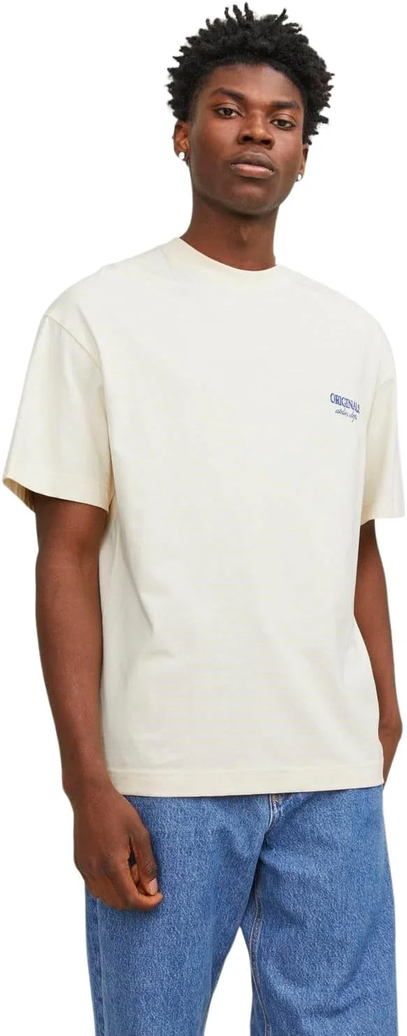 تی شرت مردانه جک اند جونز مدل سانتورینی کلاسیک