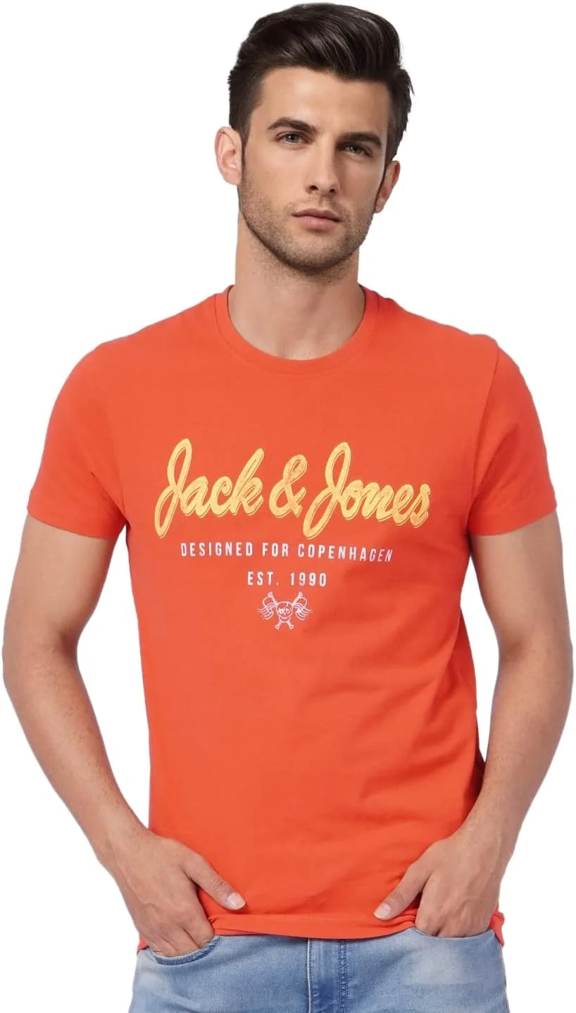 تی شرت مردانه اسلیم فیت طرح دار جک اند جونز