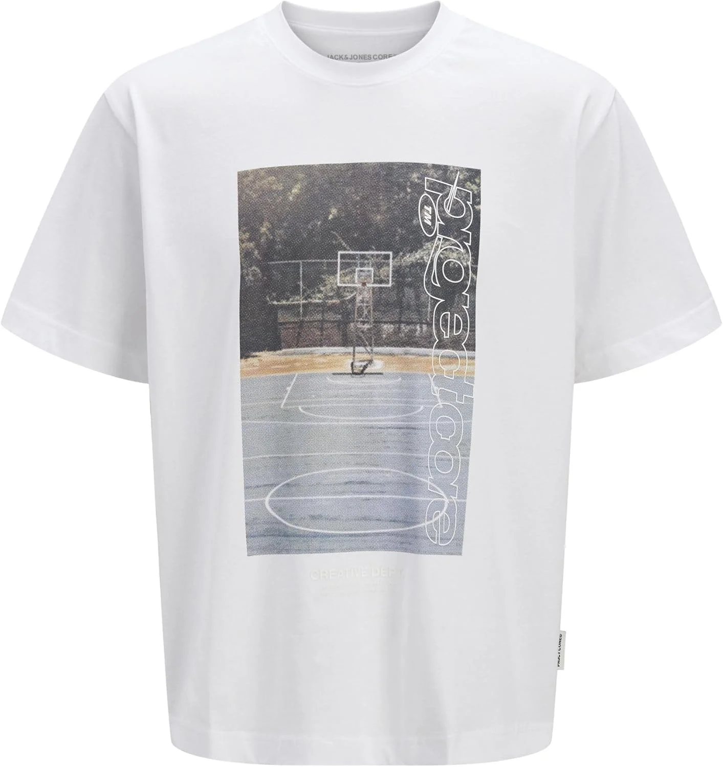 تی شرت مردانه جک اند جونز مدل JCOUNION با طرح چاپی و یقه گرد آستین کوتاه