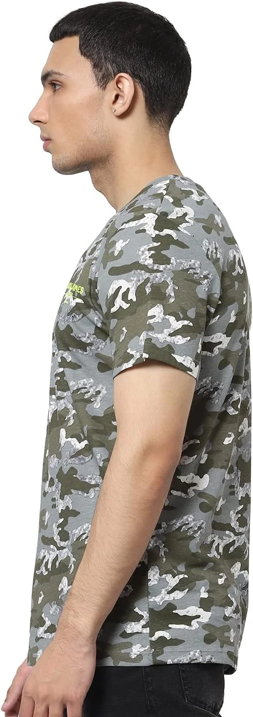 تی شرت آستین کوتاه مردانه جک اند جونز مدل 159414602 - رنگ سبز گیاهی، سایز اسمال، 40